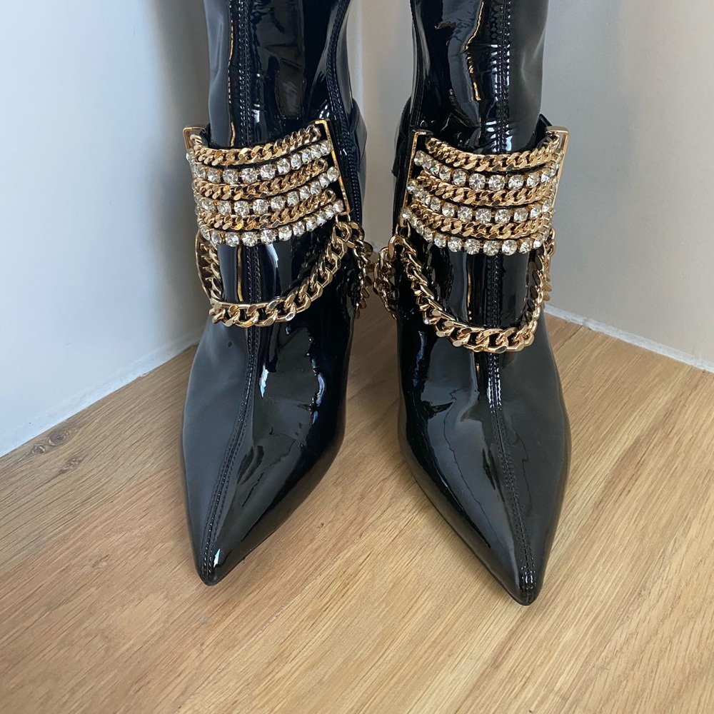 Jeffrey Campbell HOT 🔥 Chain Thigh High Boots - Picture 2 of 5